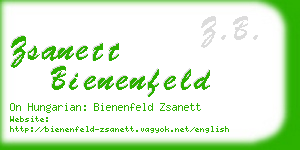 zsanett bienenfeld business card